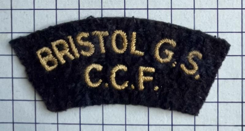 Bristol Grammar School (BGS) Glos Combined Cadet Force (CCF) Cloth Shoulder Title Badge