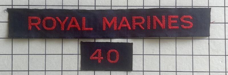 cWW2 'Cash Tape' No 40 Royal Marines Commando Shoulder Title