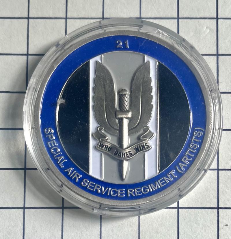 c2016 Official 21 Special Air Service (SAS) Artist's Rifles Regiment Challenge Coin