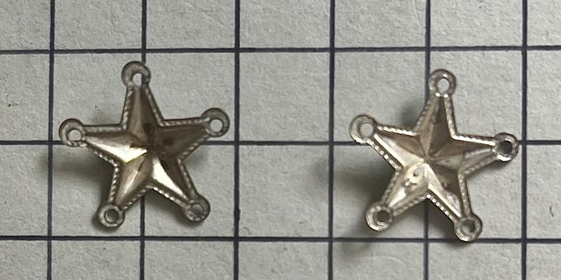 WW2 Norwegian Free Forces in Exile Officer Stars Rank White Metal Badges