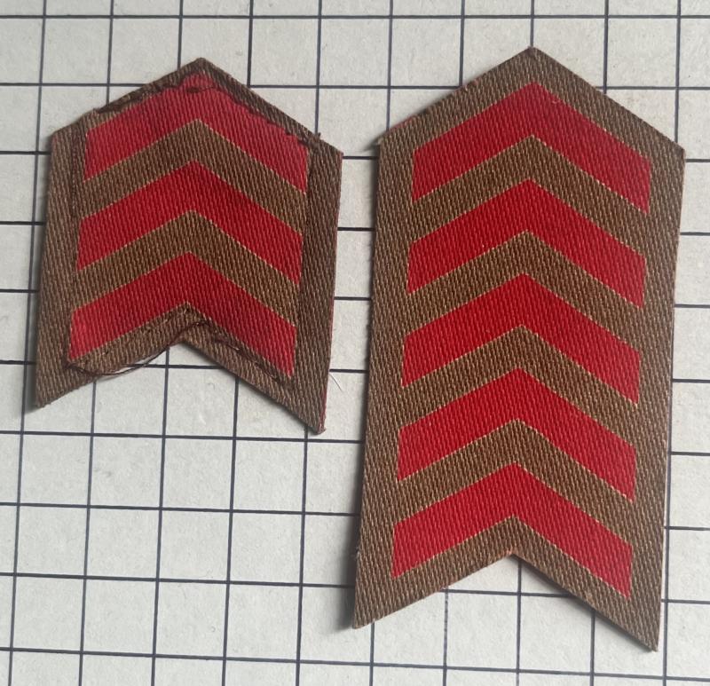 cWW2 British Calico Printed Overseas Stripes Badges
