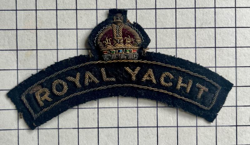 Pre 1952 Royal Yacht Royal Marines (RM) Cloth Bullion Shoulder Title