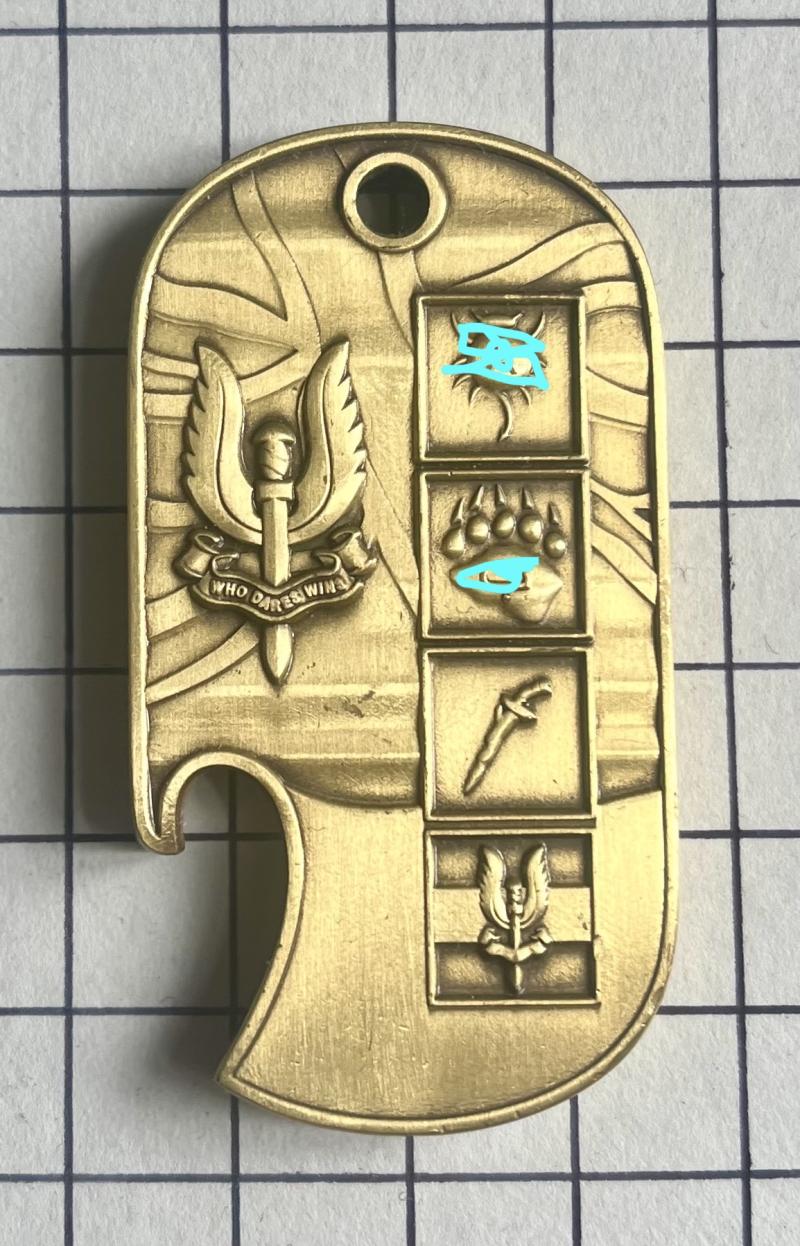 c2015, 22 Special Air Service (SAS) Challenge Coin Bottle Opener