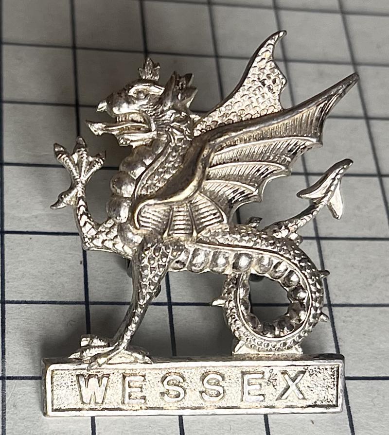 Wessex Brigade / Regiment Silvered Officer Pattern Cap Badge