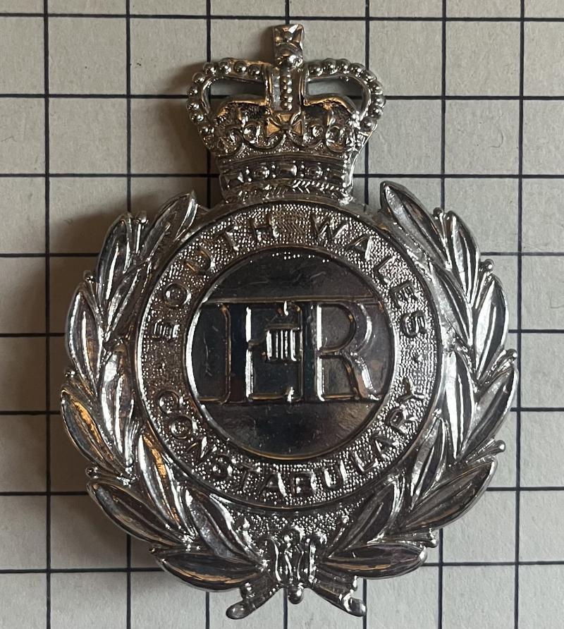 c1969-95 South Wales Police Constabulary Cap Welsh Helmet Plate Badge