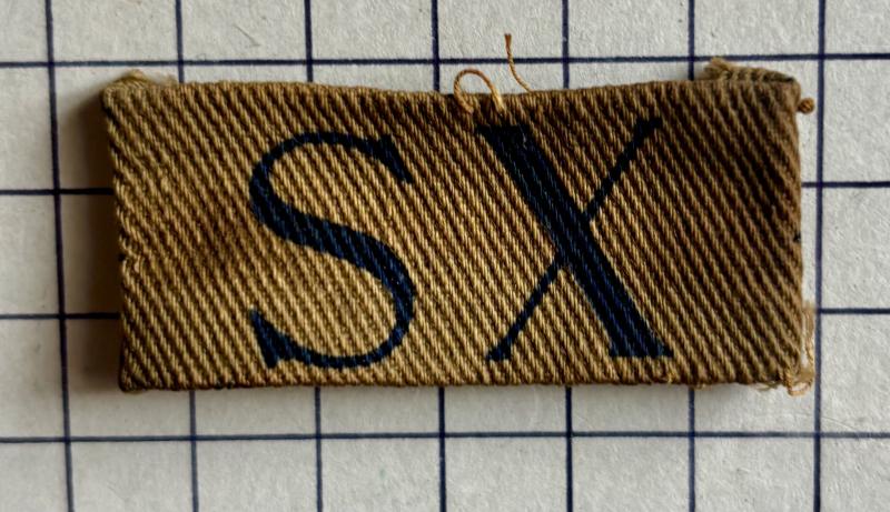 cWW2 SX Sussex Home Guard (HG) Printed Shoulder Title Patch Badge