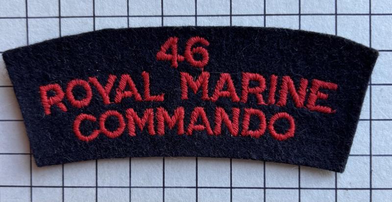 cWW2 46 Royal Marine (RM) Commando Paste Backed Shoulder Title Patch Badge