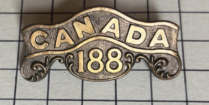 cWW1 Canada 188th Bn (Prince Albert, Saskatchewan) WW1 CEF Shoulder Title Badge