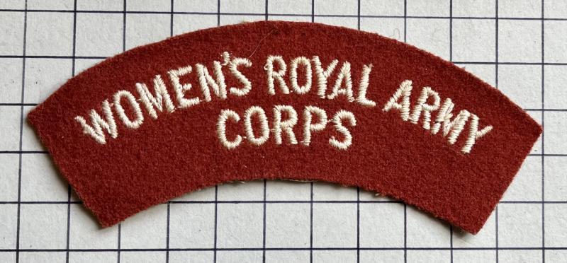 c1949-70 Women's Royal Army Corps (WRAC) Cloth Shoulder Title Badge Patch