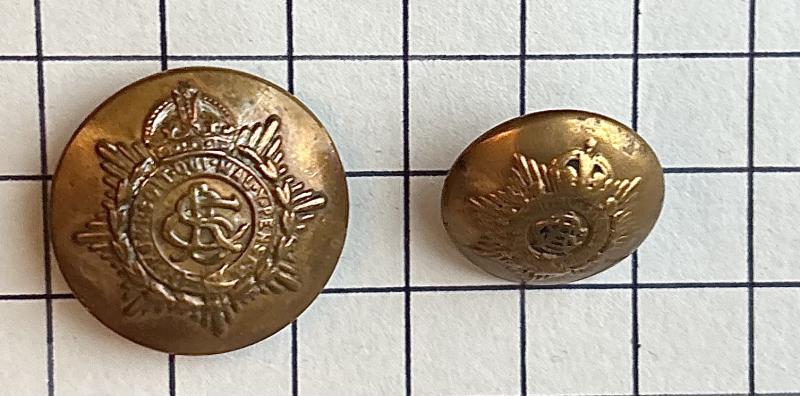 c1902-18 Army Service Corps (ASC) Other Ranks Large Brass Button & Med