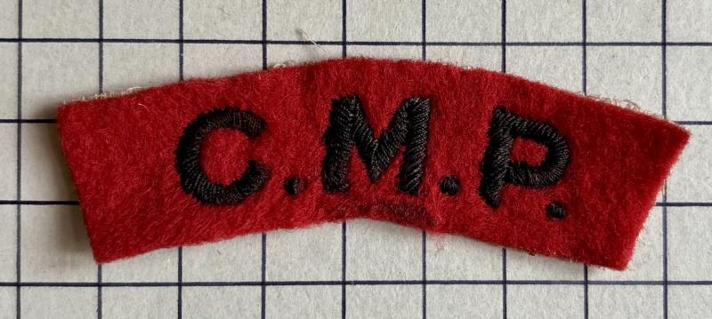c1926-46 Corps of Royal Military Police (CMP) Cloth Shoulder Title Badge