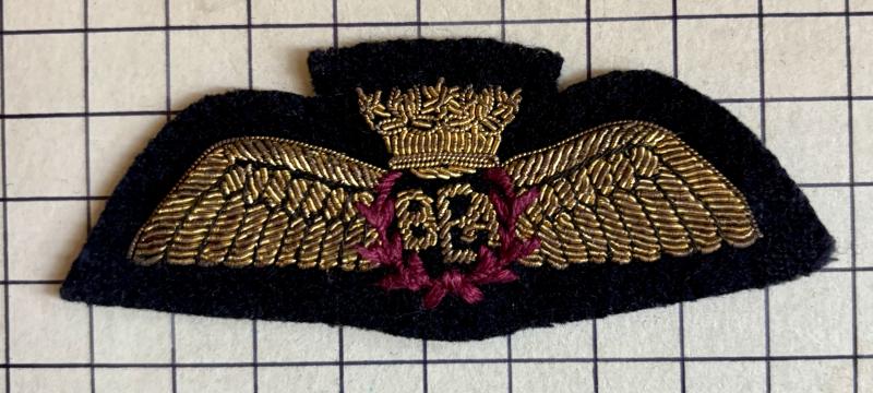 c1946-74 British European Airways (BEA) Wire Cloth Pilots Wings Airline