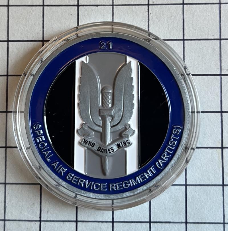 c2016 Official 21 Special Air Service (SAS) Artist's Rifles Regiment Challenge Coin