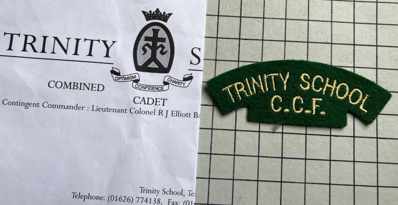 Trinity School Teignmouth Devon Combined Cadet Force (CCF) Cloth Shoulder Title Badge Patch