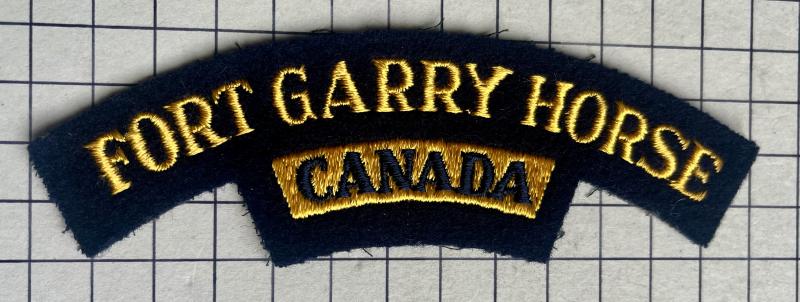 Post WW2 Fort Garry Horse Canadian Cloth Shoulder Title Patch Badge