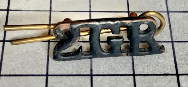 2nd King Edward VII's Own Gurkha Rifles (2GR) Blackened Brass Shoulder Title Badge