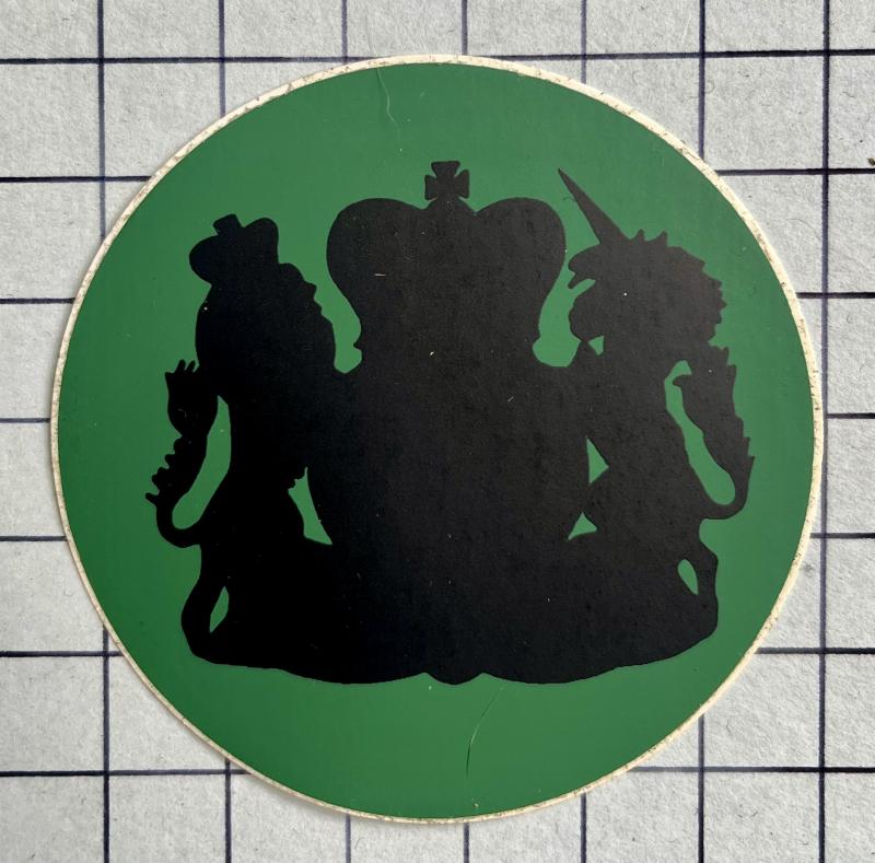 c1990s British Army Nuclear, Biological, and Chemical (NBC) Suit Rank Sticker Badge Warrant Officer Class 1 (WO1) / Regimental Sergeant Major (RSM)