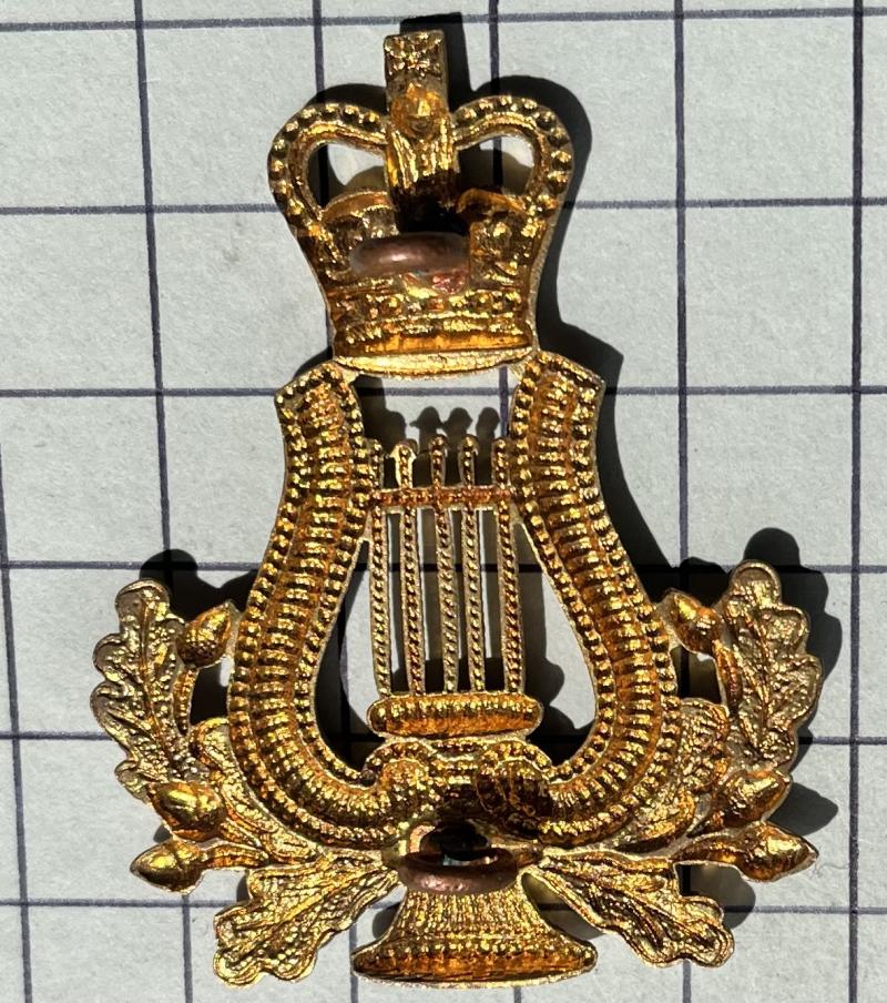 c1952-58 British Army & Royal Marine (RM) Bandsman Lyre Wreath King's Crown Proficiency Trade Sleeve Badge