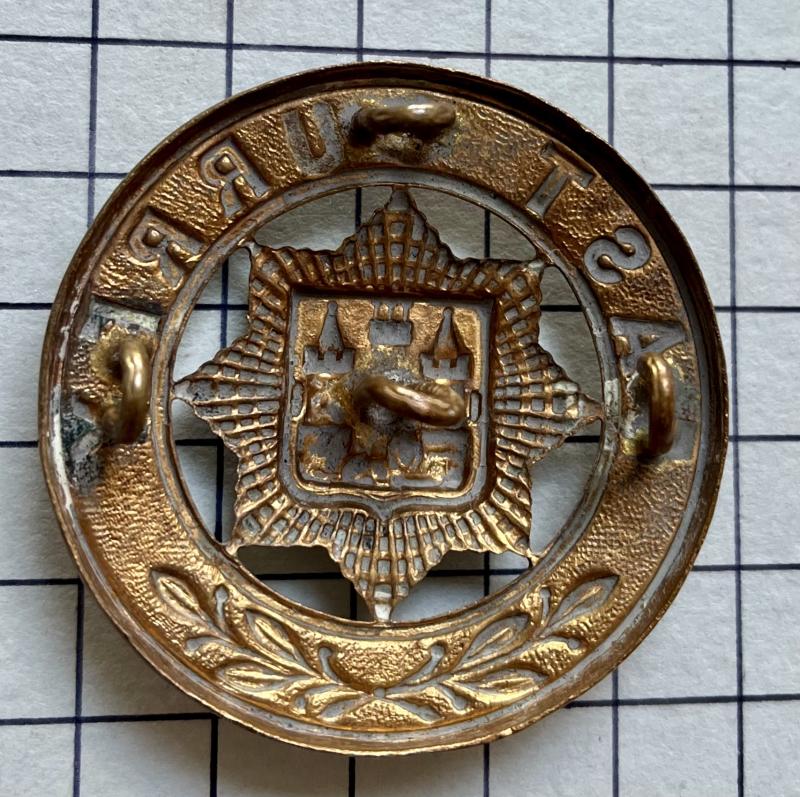 East Surrey Regiment Helmet Plate Centre (HPC) Other Ranks Brass Cap Badge