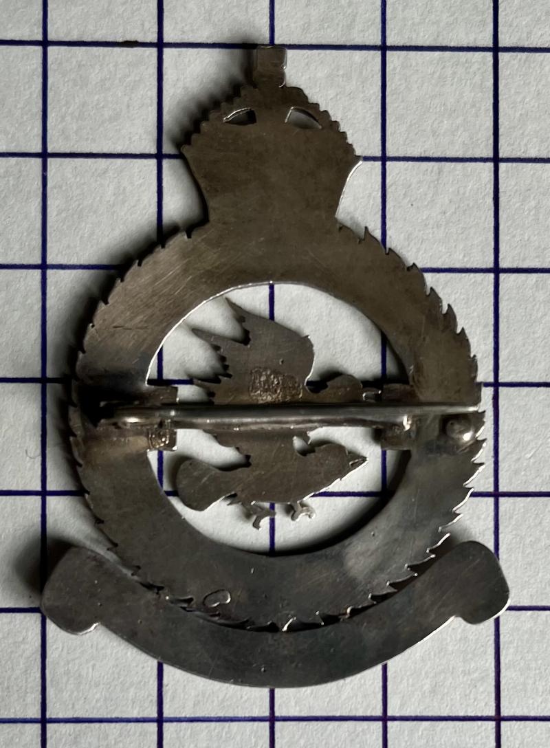 RAF 11th Bomber Squadron Large Locally Made Silver Sweetheart Badge