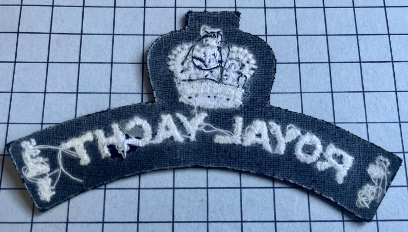 c1952-1997 Royal Yacht (RY) Cloth Shoulder Title Badge Patch
