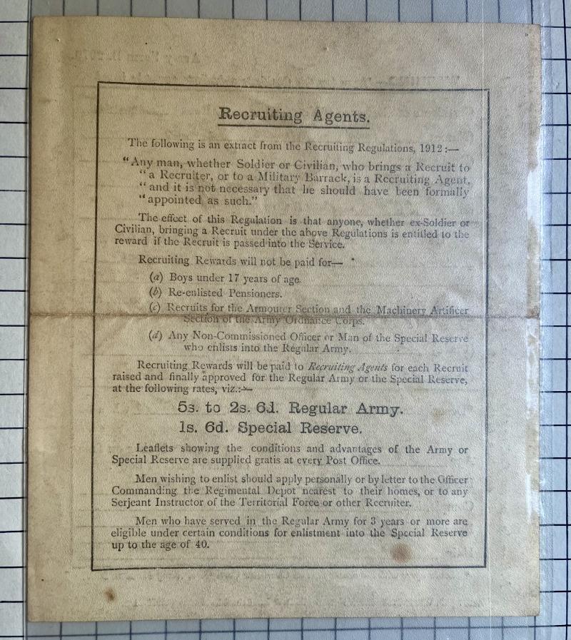 cWW1 Gloucestershire Regiment Discharge Certificate Pte James Tewkesbury