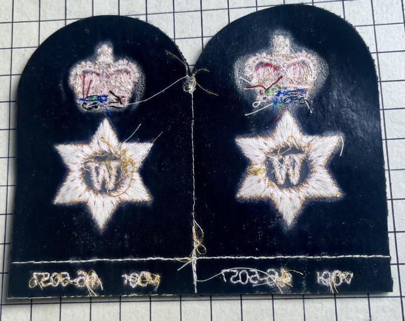 Royal Navy (RN) Pair of Writer Specialist Qualification Badges Petty Officer (PO).