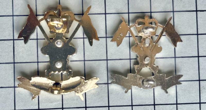 c1960-2015, 9th/12th Royal Lancers (Prince of Wales's) Anodised Aluminium Cap & Collar Badge