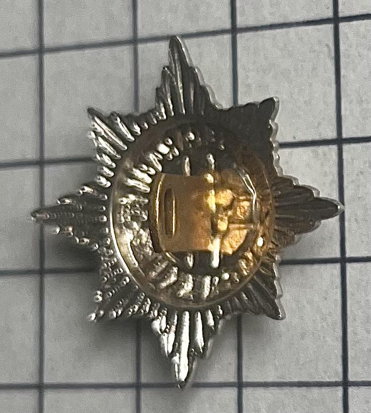 c1950s 4th/7th Royal Dragoon Guards White Metal Collar Badge
