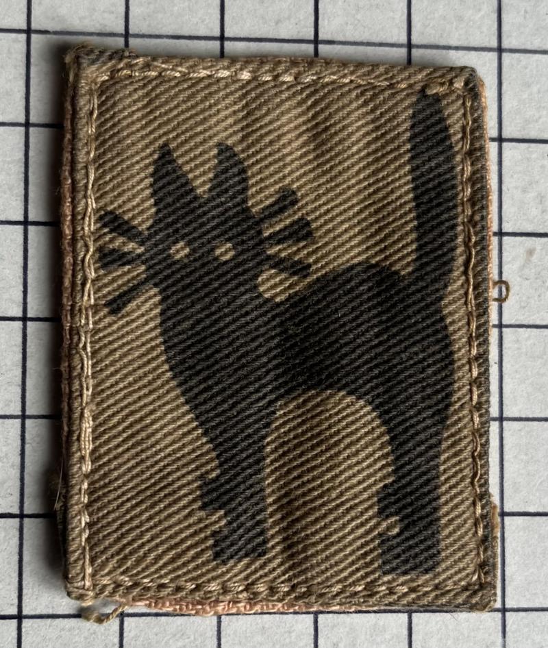 c1943-46, WW2 17th Indian Infantry Division Printed Cloth Formation Sign Badge Patch