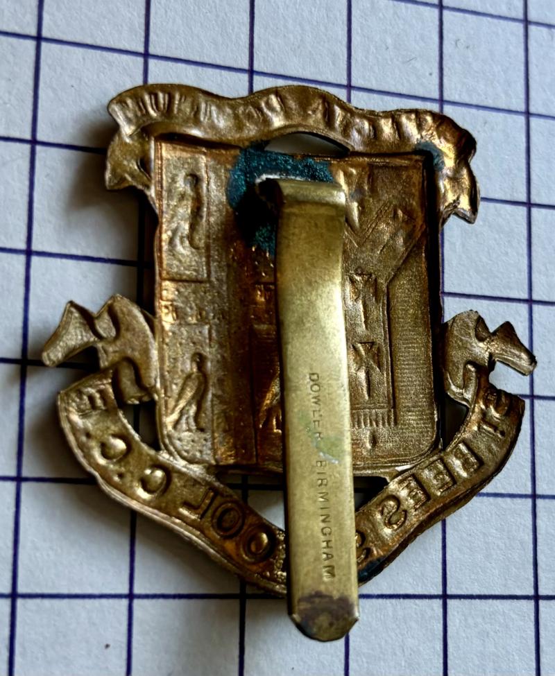 St. Bees School Cumberland Combined Cadet Force (CCF) DOWLER Maker Cap Badge