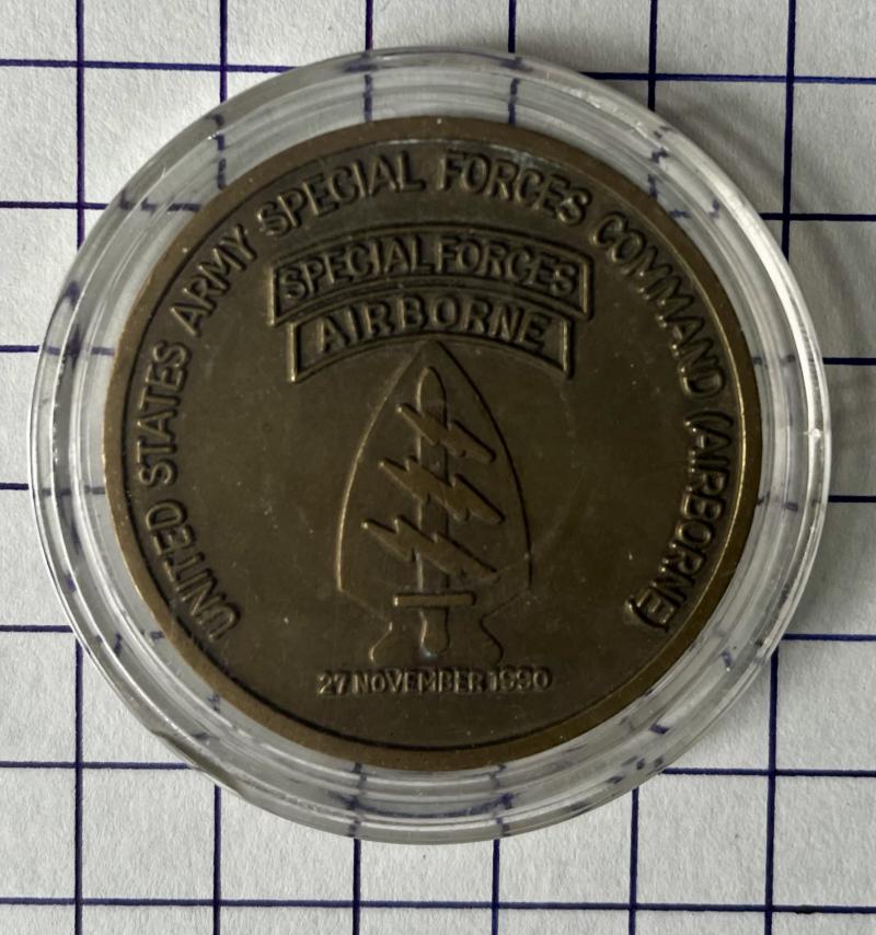 US First Special Forces Command Regiment Airborne Challenge Coin 1990