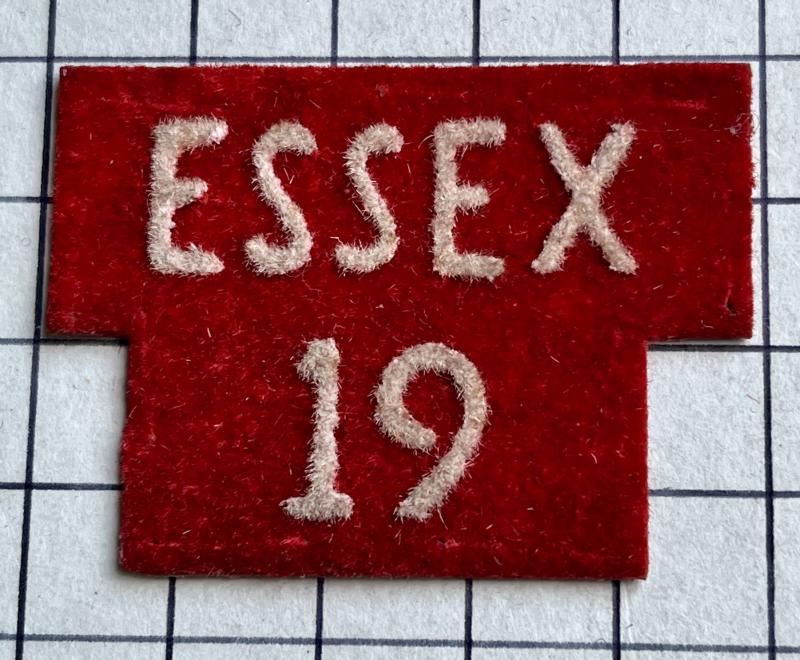 c1952-57 Essex Regiment Number 19, 2nd Phase Home Guard (HG) Shoulder Title Badge