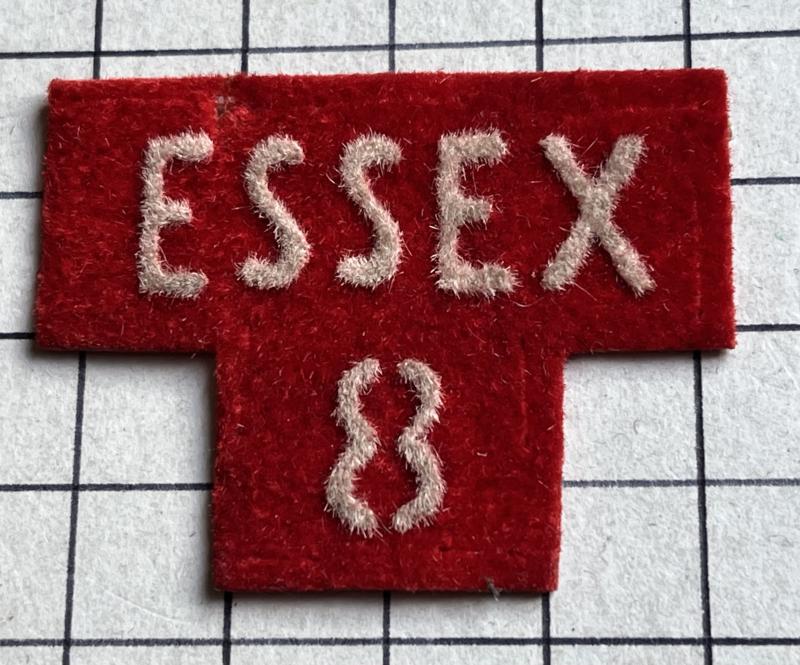 c1952-57 Essex Regiment Number 8, 2nd Phase Home Guard (HG) Shoulder Title Badge