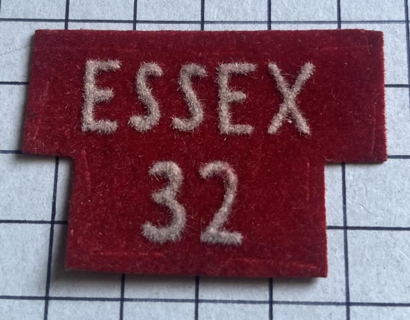 c1952-57 Essex Regiment Number 32, 2nd Phase Home Guard (HG) Shoulder Title Badge