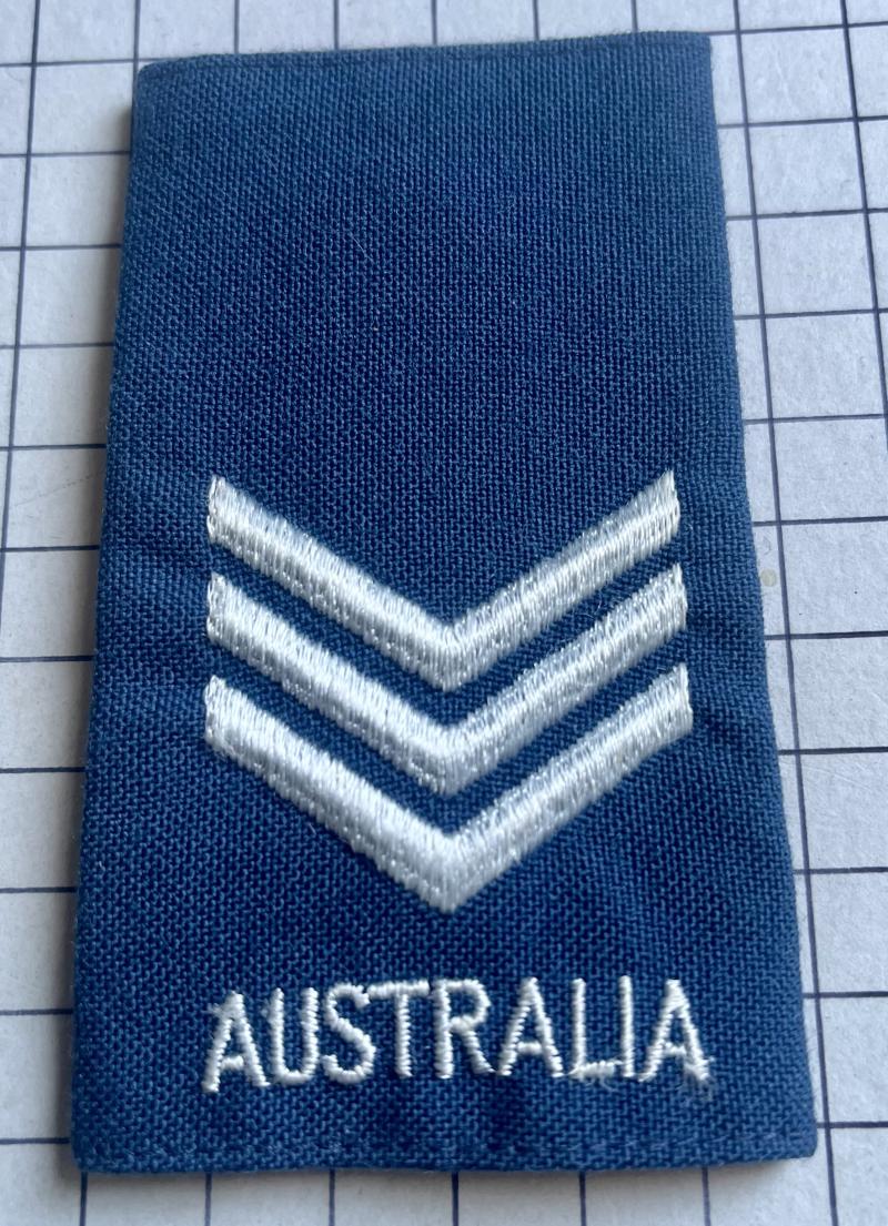 Royal Australian Air Force (RAAF) Sergeant Rank Slip-on Slide Badge