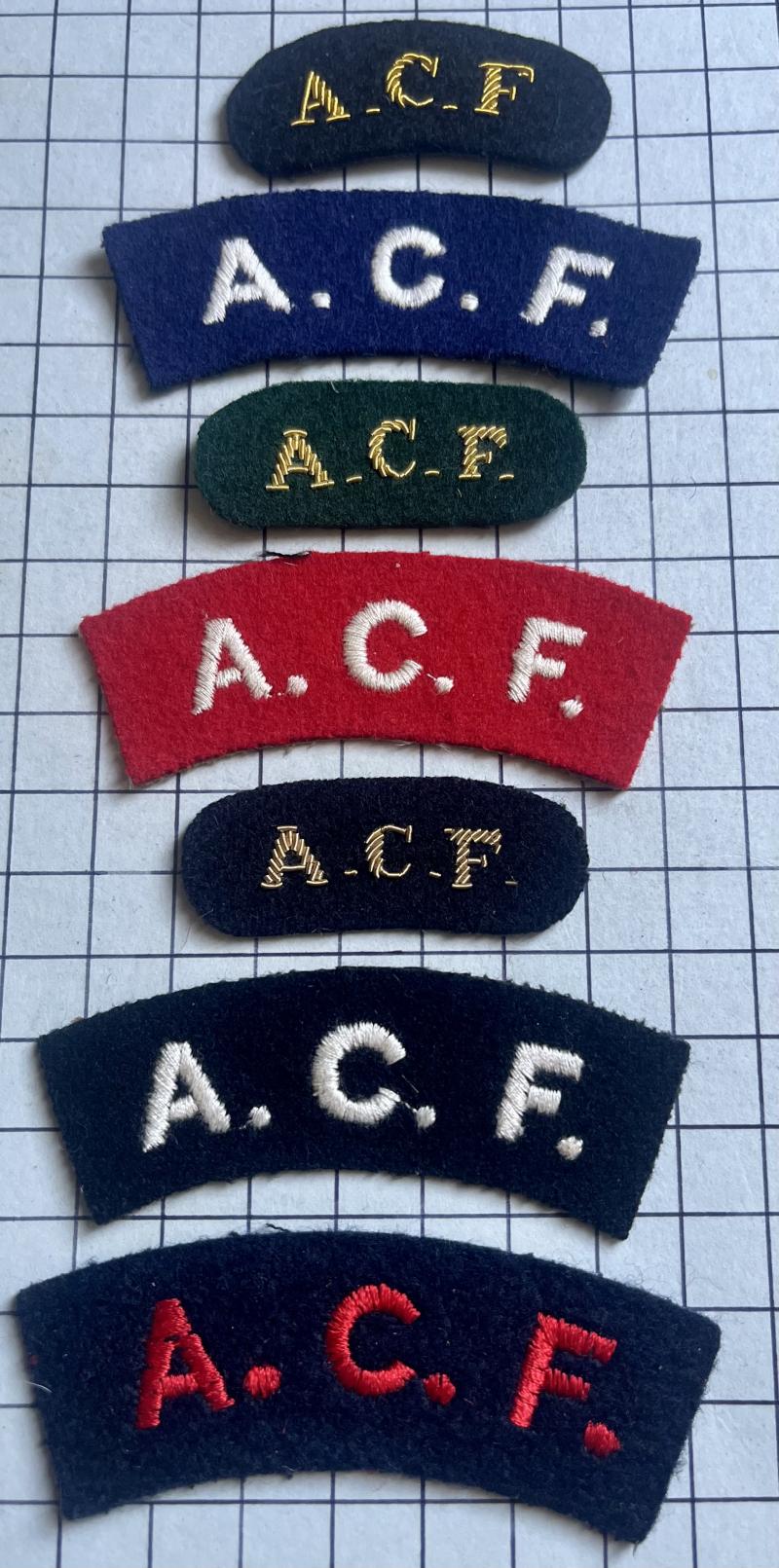 Army Cadet Force (ACF) Variation Cloth Shoulder Title Badges