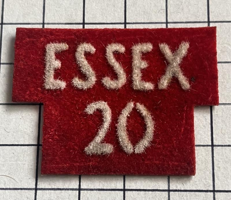 c1952-57 Essex Regiment Number 20, 2nd Phase Home Guard (HG) Shoulder Title Badge