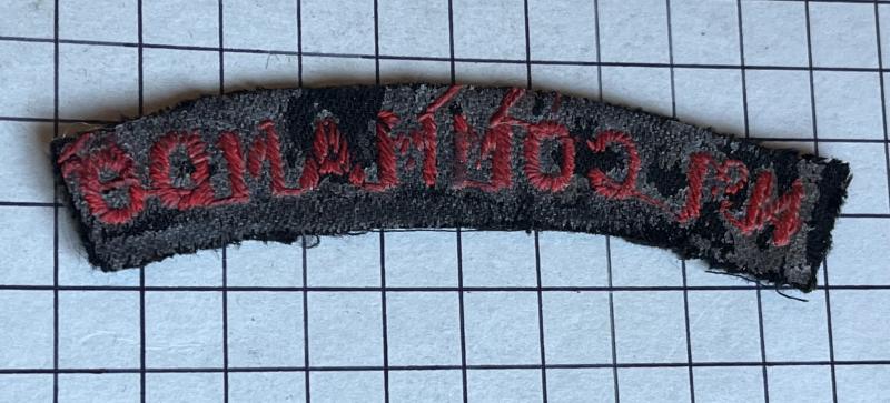 WWII Number 1. Commando Shoulder Title Patch Badge c1940-47