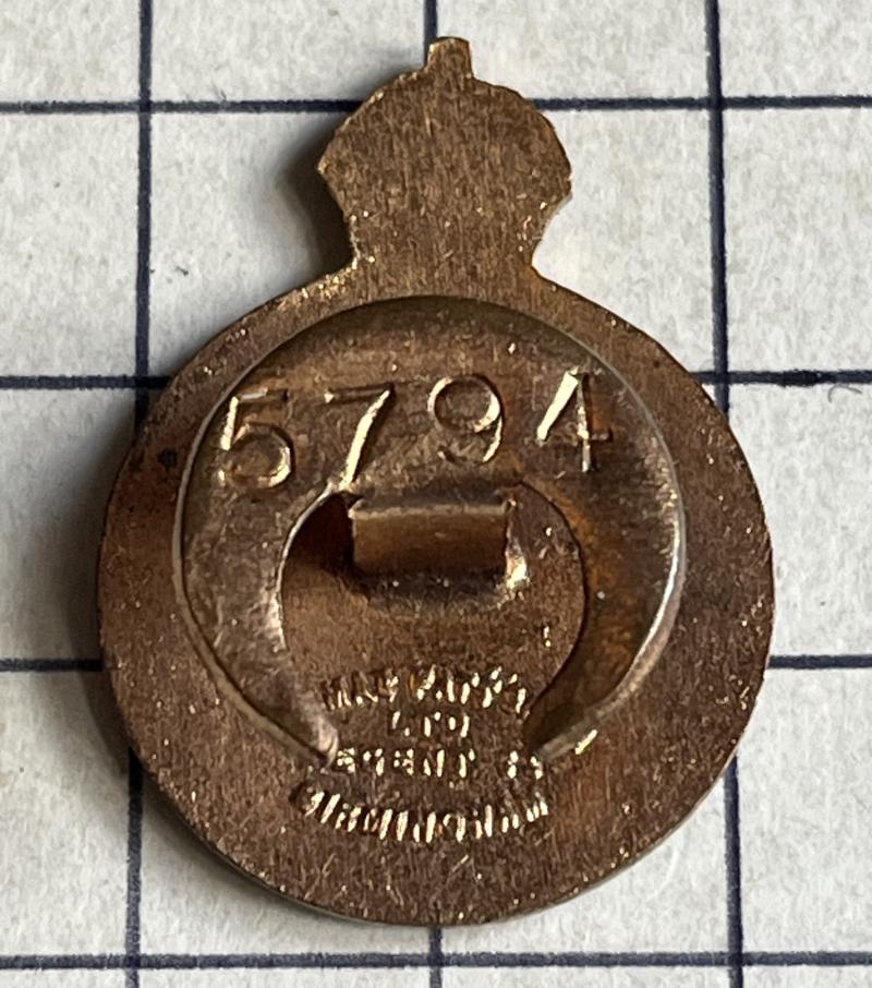 c1940s WW2 Royal Warwickshire Regimental Association Officially Numbered Enamel Badge
