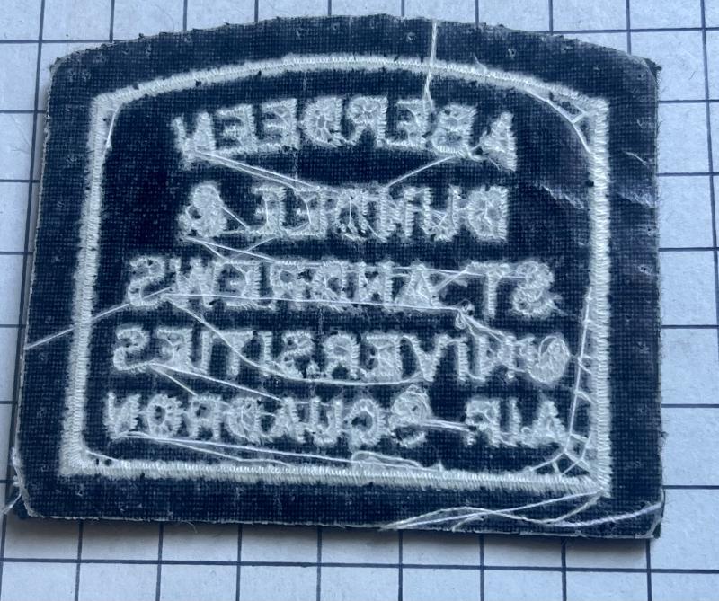 c1981-2003 Aberdeen Dundee & St Andrews Scotland Universities Air Squadron Shoulder Title Cloth Badge