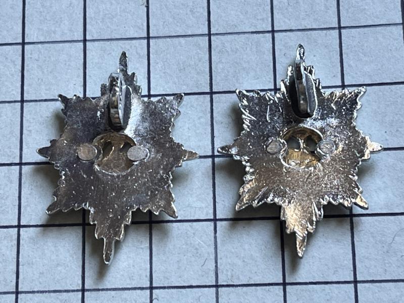 c1970-2007 Worcestershire and Sherwood Foresters Regiment Anodised Aluminium Collar Badges