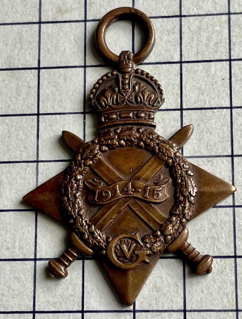 WW1 1915 Star Medal BATCHELOR South Staffordshire Regiment GSW Later Labour Corps