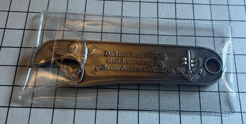 c2023 Special Boat Service All Sqn Pattern Bottle Opener Challenge Coin