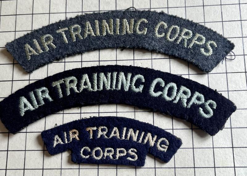 Air Training Corps (ATC) 3 x Variants Shoulder Title Cloth Badge Patch