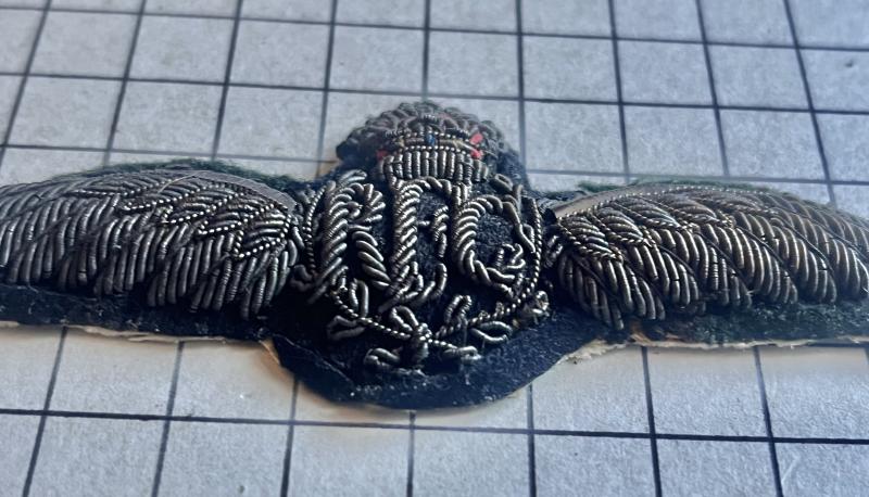 c1912-18, WW1 Royal Flying Corps (RFC) Pilot Bullion Cloth Wing Badge