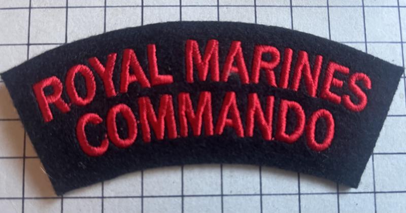 c2000s Royal Marines (RM) Commando Cloth Shoulder Title Badge