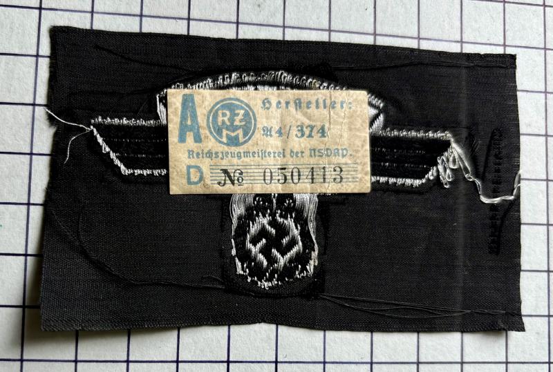 cWW2 Nationalsozialistisches Kraftfahrkorps (NSKK) Paramilitary Sleeve Eagle 'Bevo' Cloth Badge
