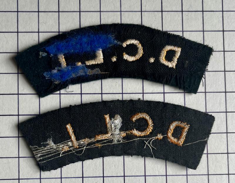 c1950s Duke of Cornwall’s Light Infantry (DCLI) Cloth Shoulder Title Patches