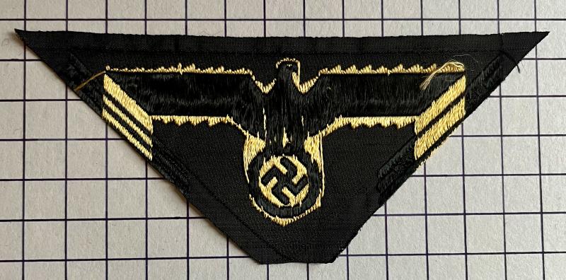 WW2 German M44 'Bevo' Pattern Railway (Reichsbahn) Sleeve Eagle (Hoheitsabzeichen) Patch
